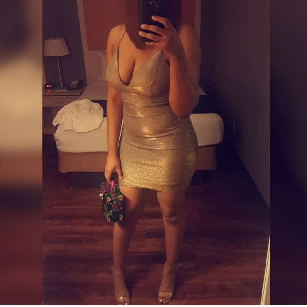 Gold Gray reflect strappy dress